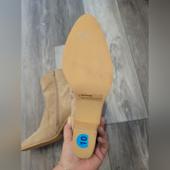 Tan Suede Ankle Boots - Picture 3 of 7